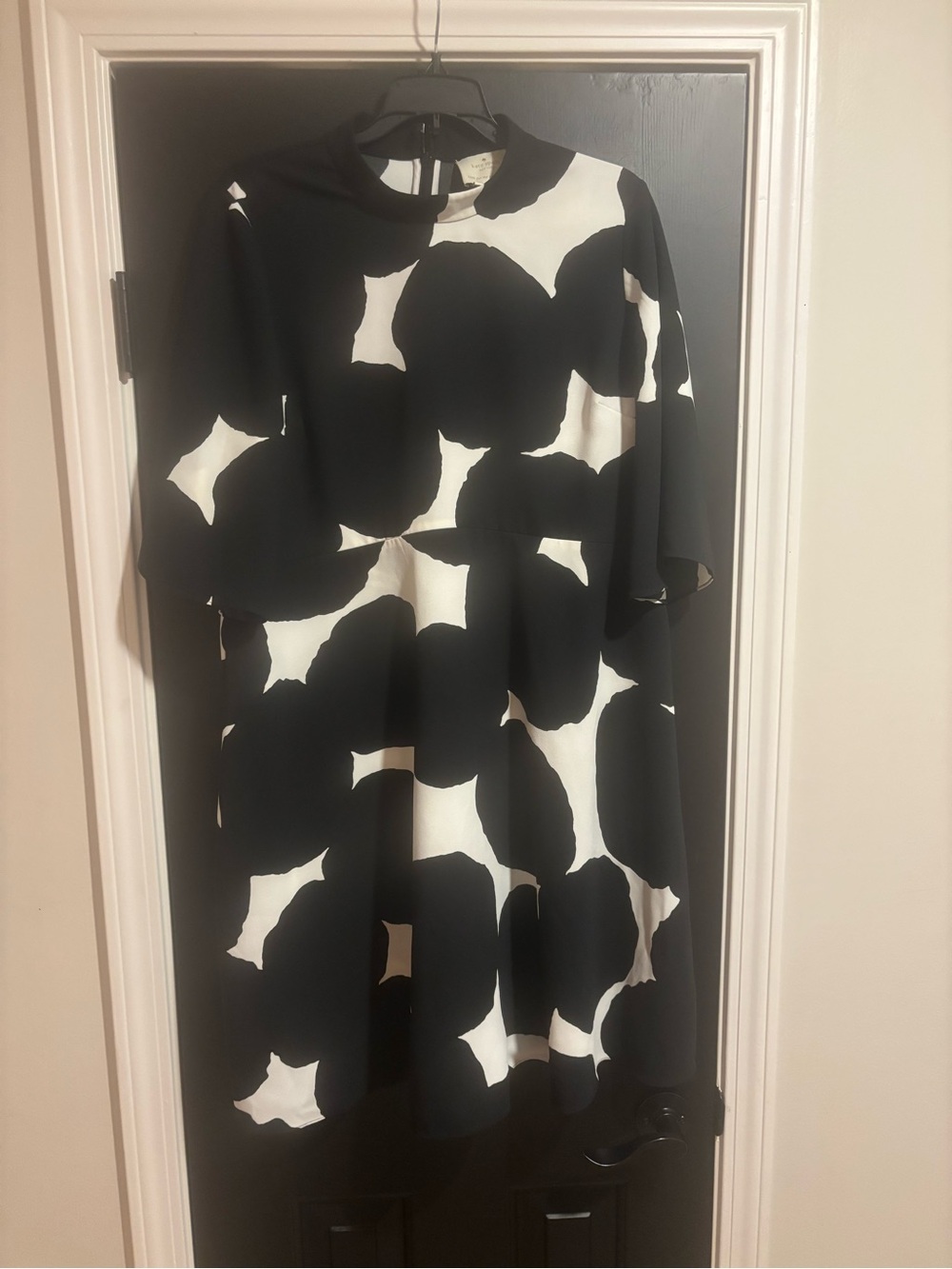 kate spade Black and White Abstract Midi Dress
